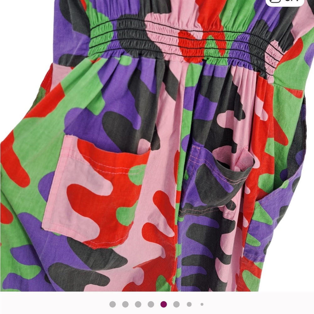 Nooworks Classic Overalls Static Print Pink Black Women's Size L Large - Picture 2 of 4